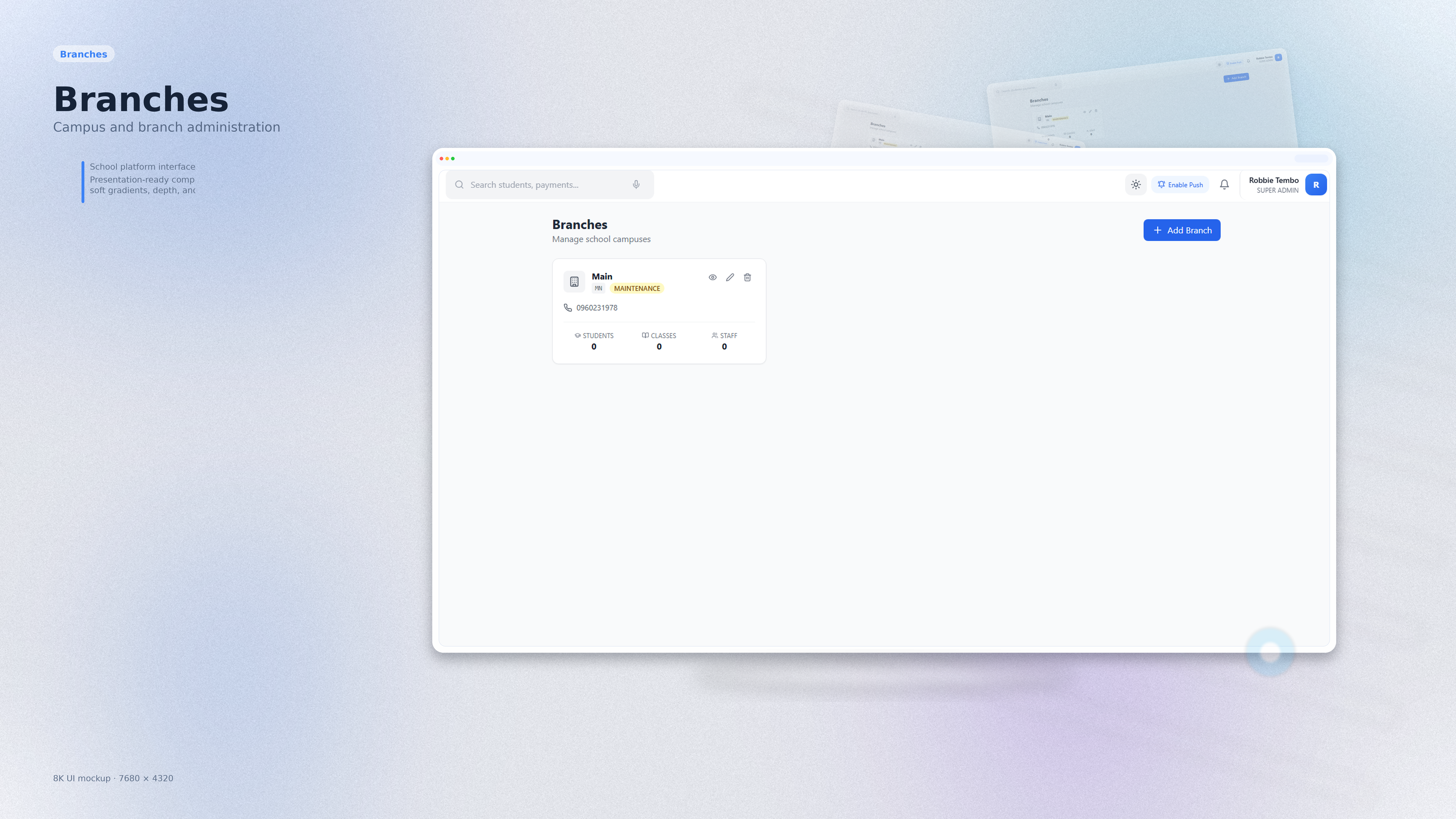 Branch Management Dashboard